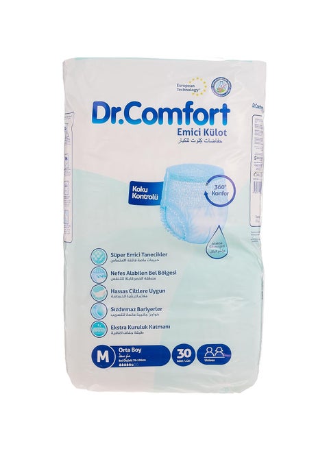 Adult diapers, medium size, 30 pieces
