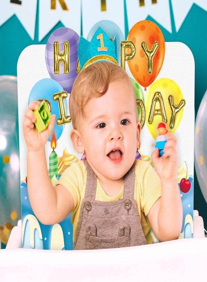 FuWeave غطاء كرسي عيد ميلاد من قطعتين من FuWeave للفصول الدراسية، غطاء مقعد عيد ميلاد سعيد، كرسي كعكة، زينة مقعد الفصل الدراسي للحفلات، المدرسة، المكتب (أزرق) - Image 5