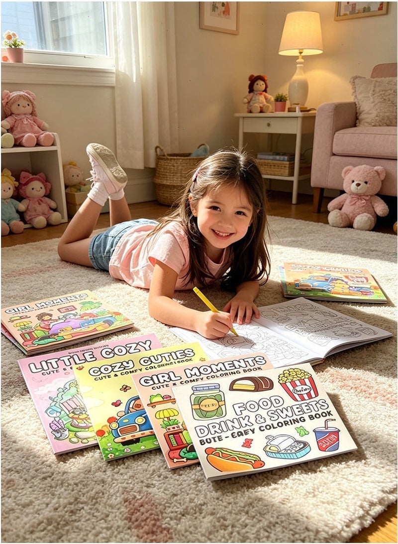 Yoawllty Coloring Book 4Pcs for Teens: Square Art Coloring Book with Super Cute Animal & Goods Characters, Ideal for Relaxation & Stress Relief - Image 3