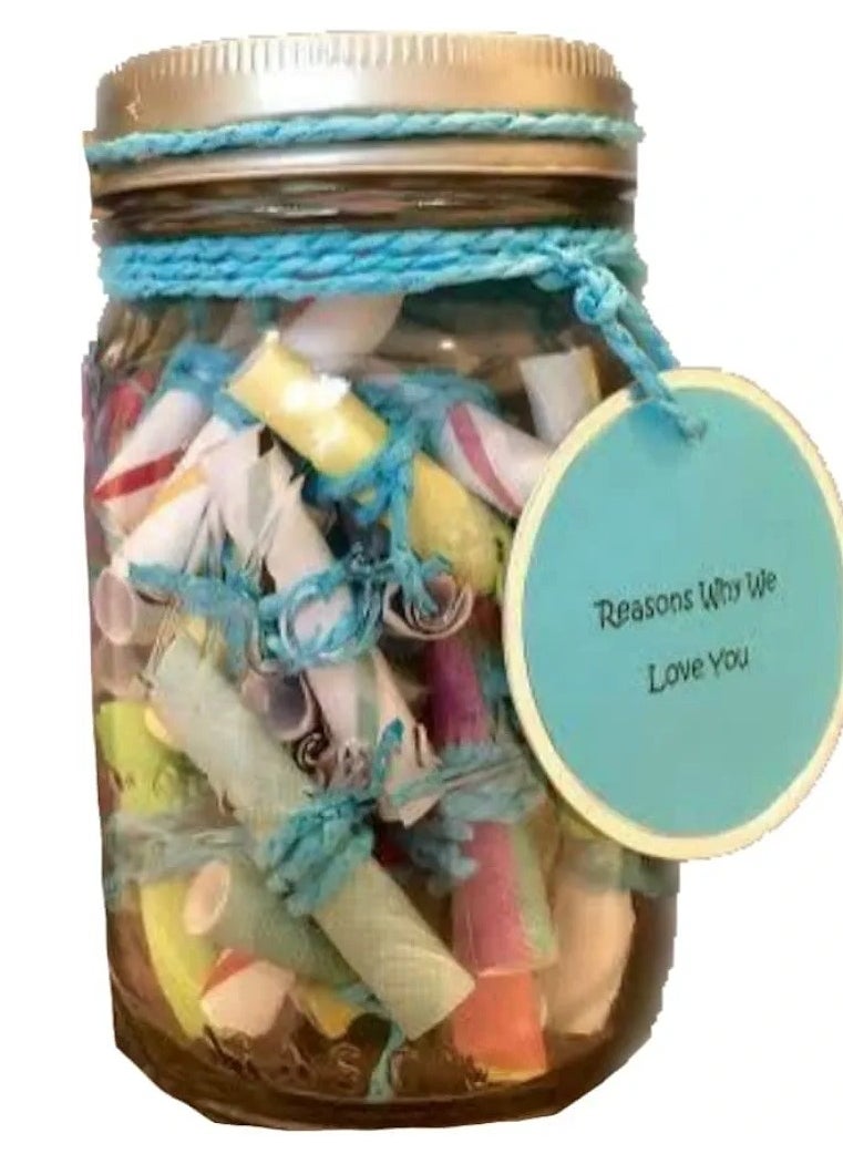 Generic Letters Messages Reasons why love u in a Jar With empty Notes Cards gift for mother, son, valentines, mum,birthday, dad 