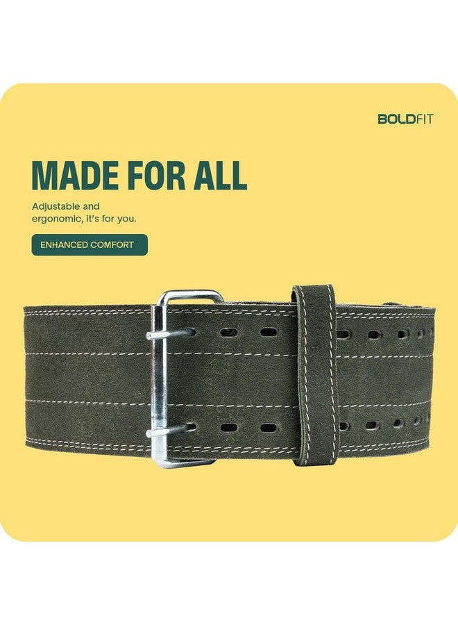 بولد فيت حزام رياضي Boldfit للرجال، حزام رفع الأثقال من الجلد، حزام رياضي للتمرين للسيدات، حزام رفع الأثقال للرجال، حزام رفع الأثقال للظهر - أخضر S/M - Image 2