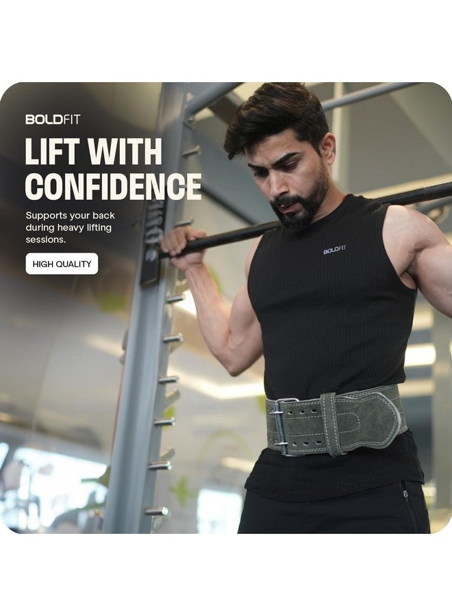 بولد فيت حزام رياضي Boldfit للرجال، حزام رفع الأثقال من الجلد، حزام رياضي للتمرين للسيدات، حزام رفع الأثقال للرجال، حزام رفع الأثقال للظهر - أخضر S/M - Image 5