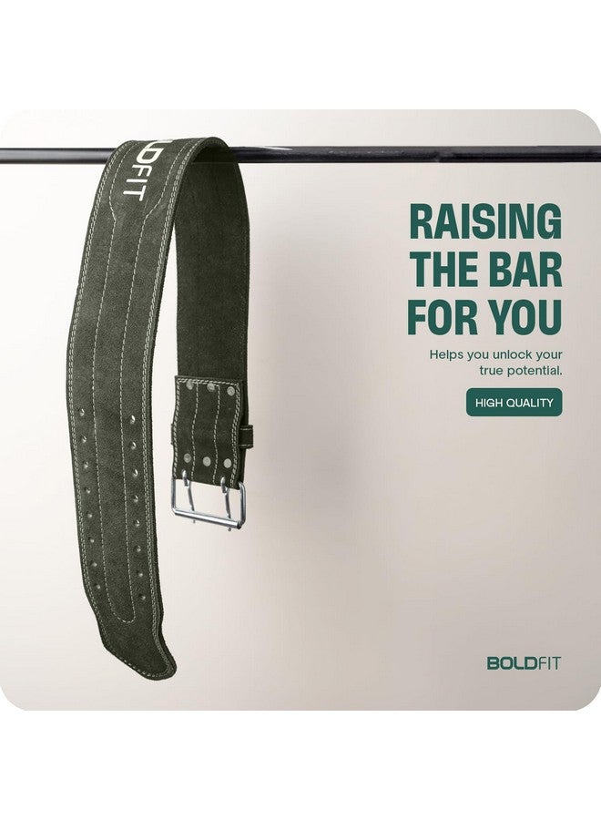 بولد فيت حزام رياضي Boldfit للرجال، حزام رفع الأثقال من الجلد، حزام رياضي للتمرين للسيدات، حزام رفع الأثقال للرجال، حزام رفع الأثقال للظهر - أخضر S/M - Image 3