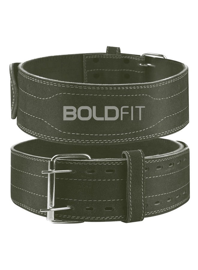 بولد فيت حزام رياضي Boldfit للرجال، حزام رفع الأثقال من الجلد، حزام رياضي للتمرين للسيدات، حزام رفع الأثقال للرجال، حزام رفع الأثقال للظهر - أخضر S/M - Image 1