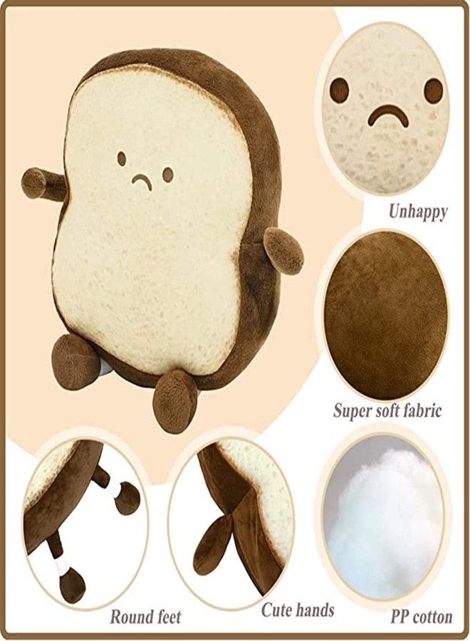 NatureMan Toast Bread Pillow,Funny Bread Shape Plush Toy Pillow, Small Cute Stuffed Plush Toast Sofa Pillow,Children's Adult Home Bedroom Decoration (Brown) - Image 2