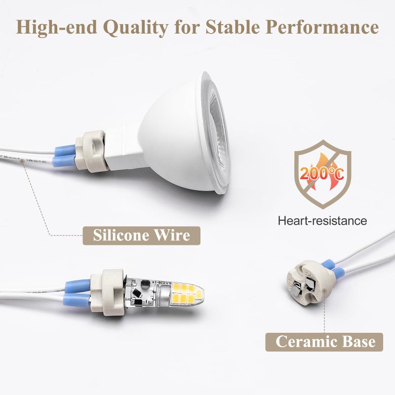 DiCUNO G4, GU5.3 Bi-Pin Ceramic Base Socket, MR16, MR11 Halogen Incandescent LED Bulb Holder Wire Connector (5pcs) - Image 5