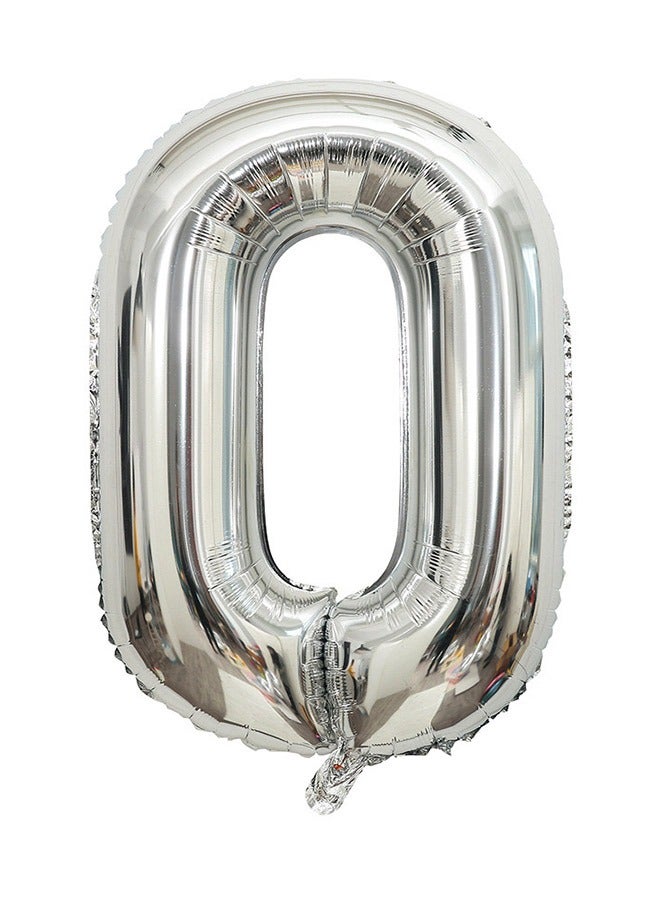 Aluminium Foil Number 0 Balloons Party Decor 40inch - Image 1