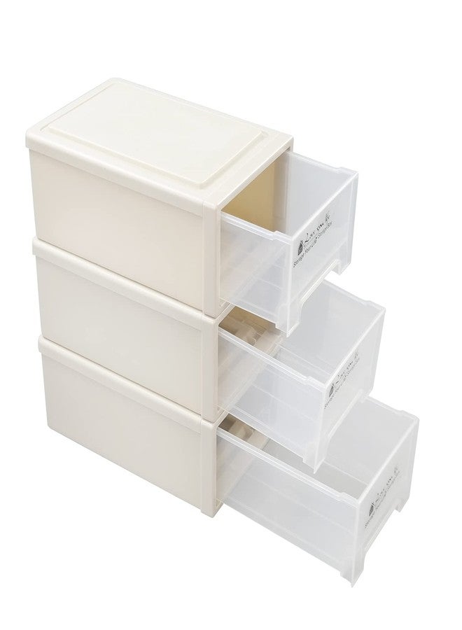 Callyne 3 Packs Plastic Stacking Storage Drawer, Compact Stacking Drawer Unit - Image 1
