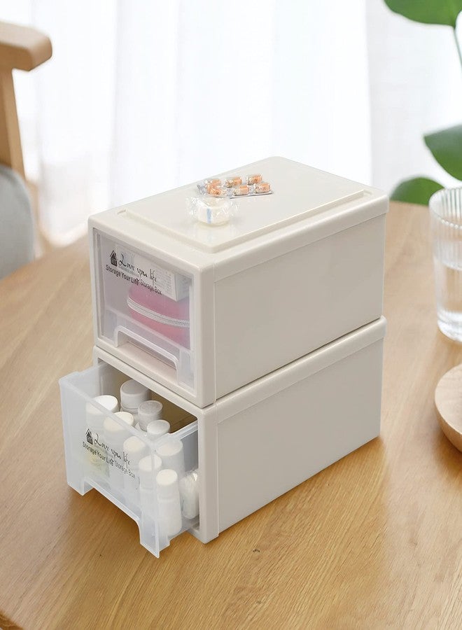 Callyne 3 Packs Plastic Stacking Storage Drawer, Compact Stacking Drawer Unit - Image 4