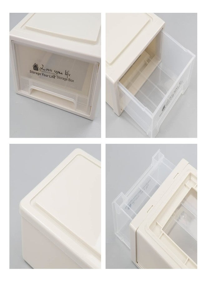 Callyne 3 Packs Plastic Stacking Storage Drawer, Compact Stacking Drawer Unit - Image 3