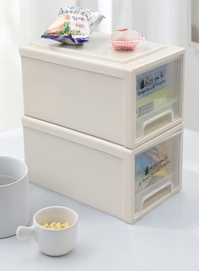 Callyne 3 Packs Plastic Stacking Storage Drawer, Compact Stacking Drawer Unit - Image 5