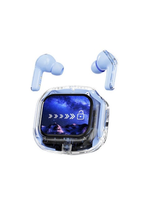 Explosions Color Screen Bluetooth Headset Air Max Smart Digital Display Lyrics Multi-function Endurance Computer Headset-Color:Blue