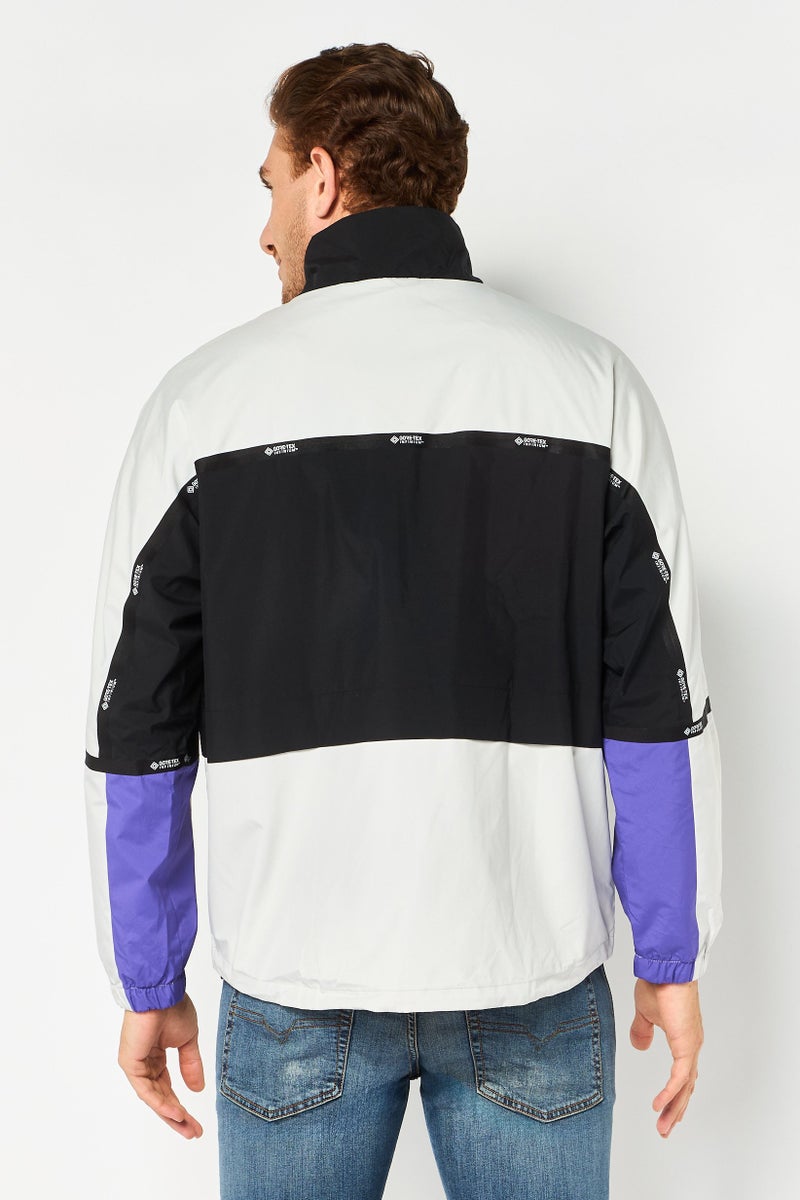 SELECTED Men Mock Neck Long Sleeve Embroidered Windbreaker Jacket, Multicolor - Image 2