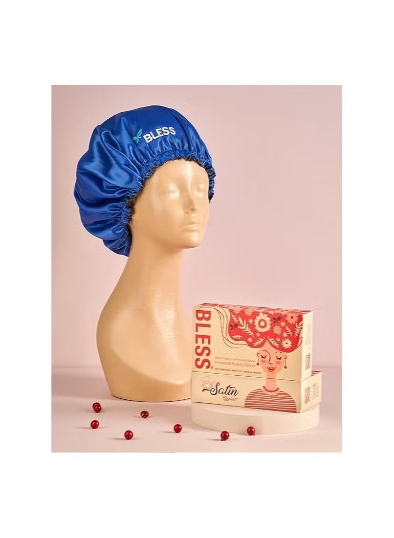 بليس قبعة ساتان - مقاس قياسي، ناعمة وجيدة التهوية لحماية الشعر أثناء النوم -مع كرانش - Image 1