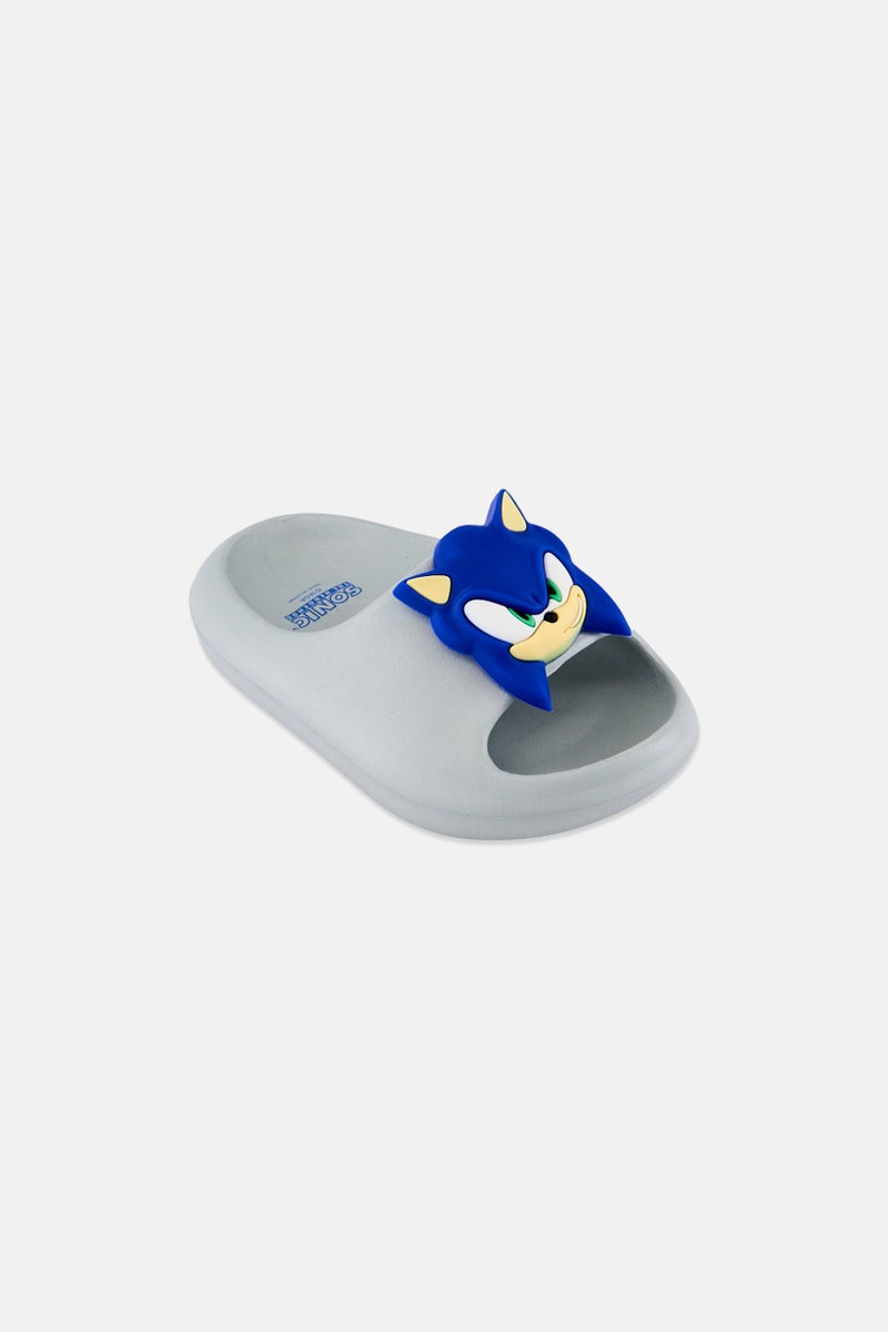 SONIC Toddlers Boy Sonic The Hedgehog Slip On Slides, Light Grey - Image 1