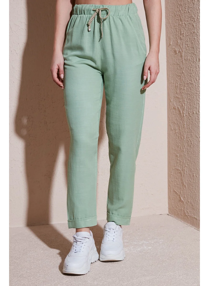 فاشن فريندز Cotton Relaxed Fit Trousers Women's Trousers 24Y0250K1