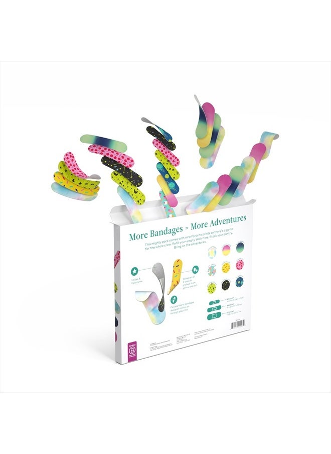 Welly - Bandage Refill Ready Pack | Adhesive Flexible Fabric Bandages | Bulk Assorted Shapes and Patterns for Minor Cuts, Scrapes, and Wounds - 200 Count - Image 1