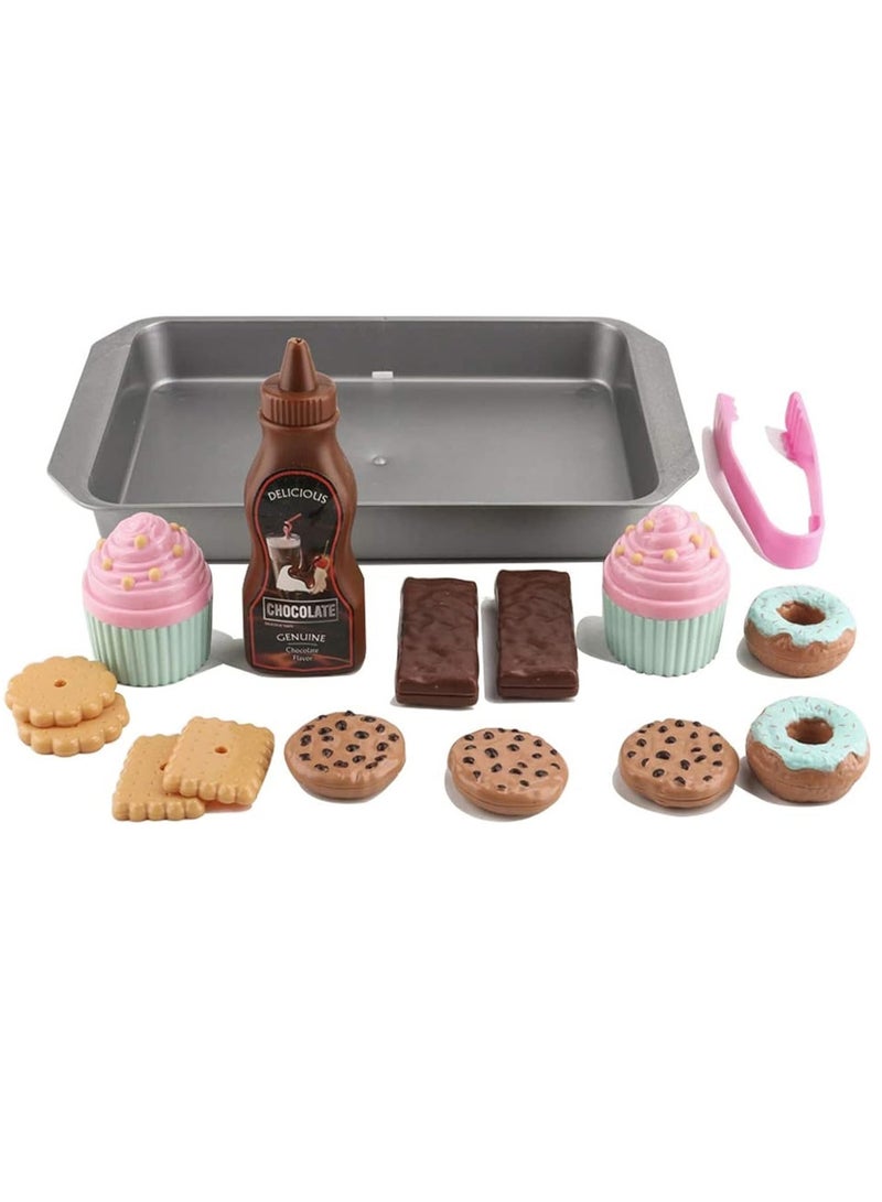 Cookie Play Food Set - Play Food for Kids Kitchen, Toy Food Accessories, Toy Foods with Play Baking Cookies and Cupcakes Plastic Food for Pretend Play, Kids Toddler Childrens Birthday Gifts - Image 5