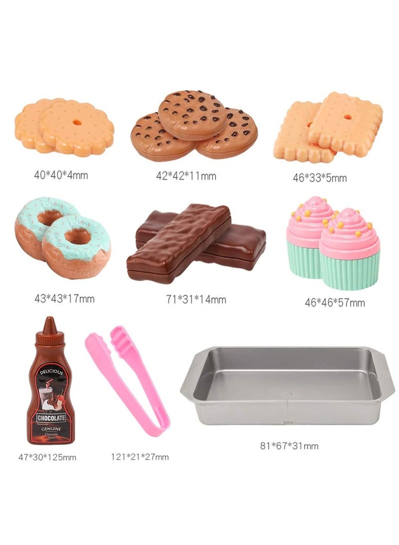 Cookie Play Food Set - Play Food for Kids Kitchen, Toy Food Accessories, Toy Foods with Play Baking Cookies and Cupcakes Plastic Food for Pretend Play, Kids Toddler Childrens Birthday Gifts - Image 3