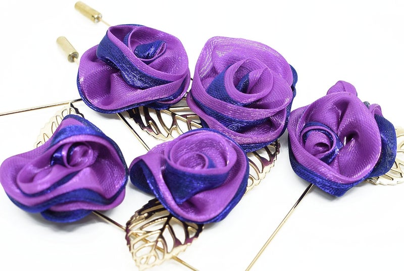 DeePerfetto Flower Lapel pin with Golden Petal - Image 3