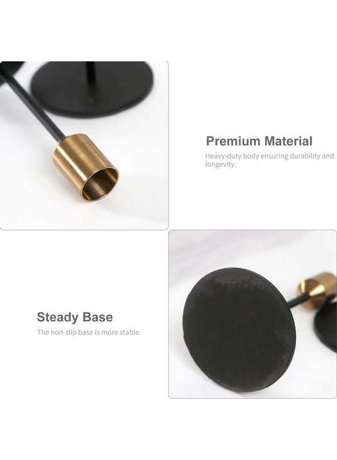 NIBEMINENT Metal Candlestick Holder Black/Gold 15.00x9.00x9.00cm  - Image 4