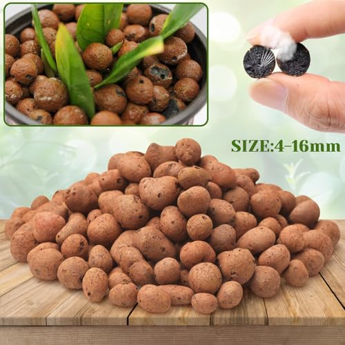 Halatool 2 LB Natural Expanded Clay Pebbles for Plants 4mm-16mm Clay Balls 100% Organic Hydroton Leca Balls for Indoor Plants Hydroponic Growing Gardening Orchids Drainage Decoration Aquaponics - Image 3