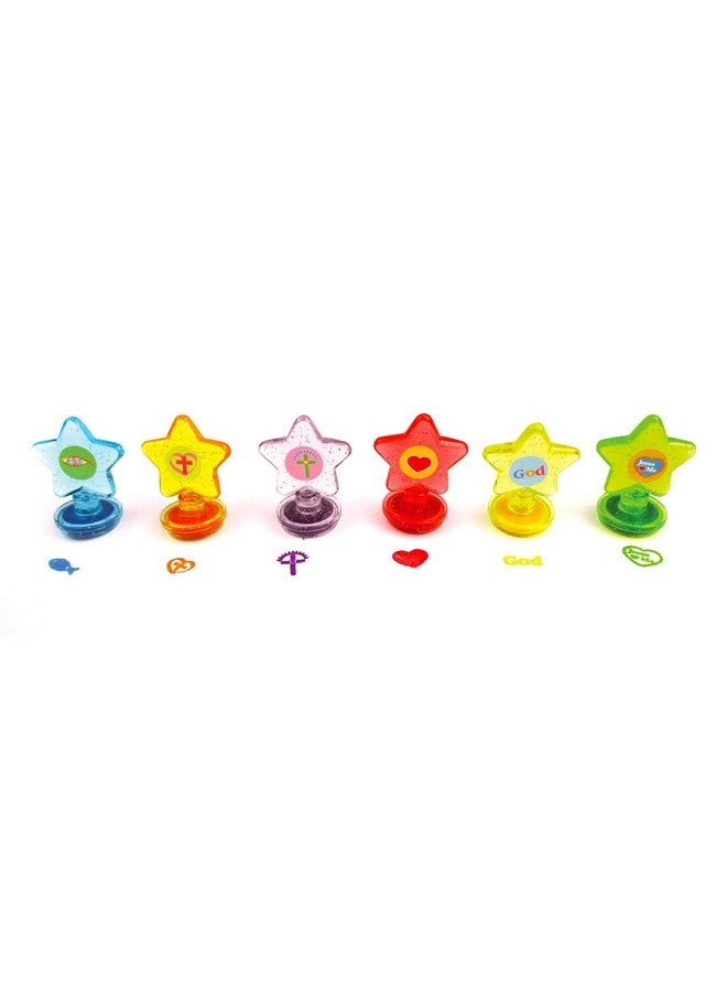 TINYMILLS 24 Pcs Religious Christian 2 in 1 Stackable Stacking Crayon with Extra Stamper Topper, Sunday School Classroom Rewards, Prizes, Christian Toys Sunday School Rewards - Image 4