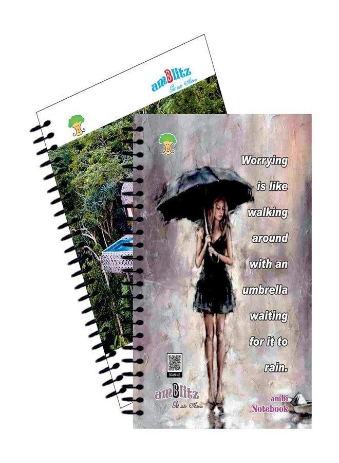 amblitz Notebook | 200 Pages | Pack of 2 Notebooks | Ruled Single Line | Short Notebook | A5 Size | Contains Coloured Pages | 5 Different Colors | Code 0317 | - Image 1