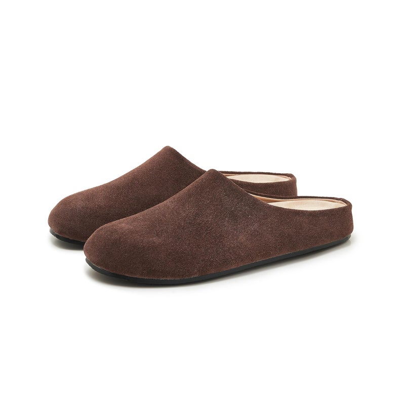 ATBELL Women's Suede Clogs Round Toe Leopard Print Leather Mules Cork Footbed Clog with Arch Support Comfort Casual Slip-on Fall Shoes in Brown Size 10.5 - Image 2