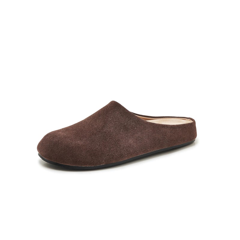 ATBELL Women's Suede Clogs Round Toe Leopard Print Leather Mules Cork Footbed Clog with Arch Support Comfort Casual Slip-on Fall Shoes in Brown Size 10.5 - Image 3