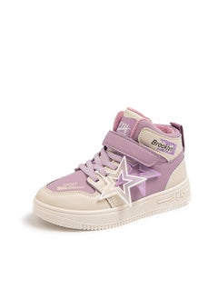 Generic Kids Star High-Top Plush Sneakers Autumn Winter Purple 