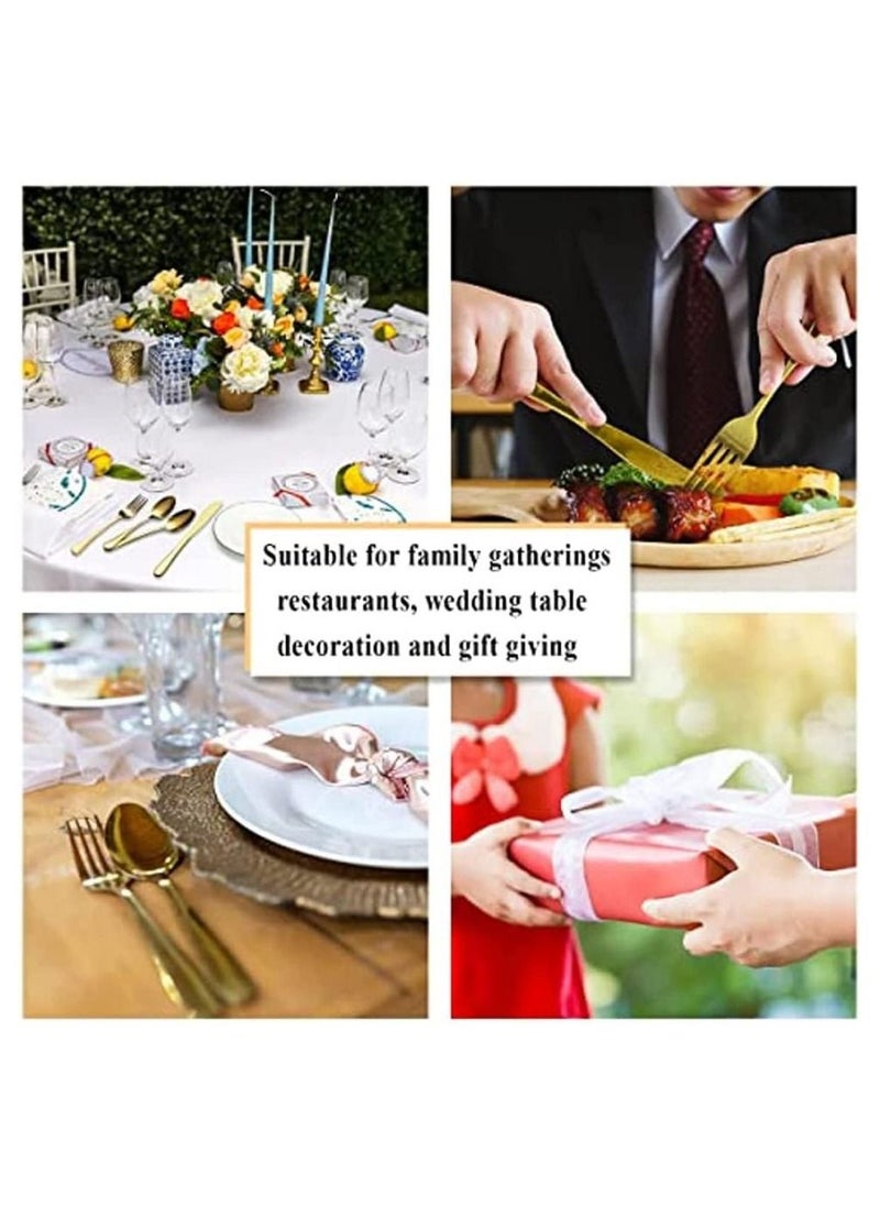 24-Piece Western Style Eco-Friendly Dishwasher Safe Stainless Steel Cutlery Set Gold