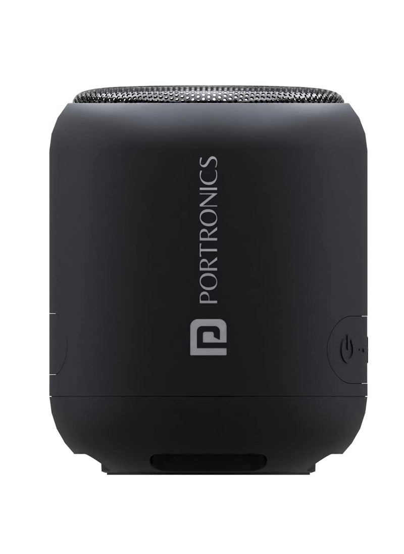 Portronics - Portronics SoundDrum 1 10W TWS Portable Bluetooth 5.3 Speaker with Powerful Bass, Inbuilt-FM and Type C Charging Cable Included(Black) - Image 1
