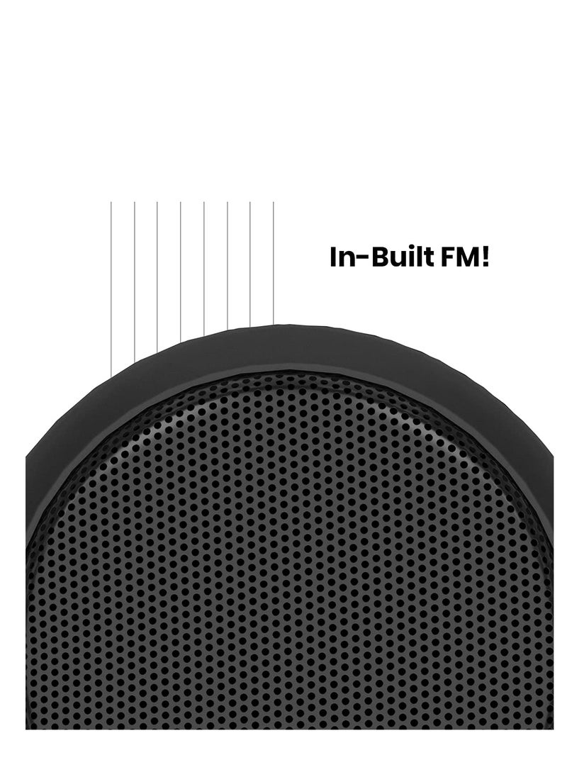 Portronics - Portronics SoundDrum 1 10W TWS Portable Bluetooth 5.3 Speaker with Powerful Bass, Inbuilt-FM and Type C Charging Cable Included(Black) - Image 1
