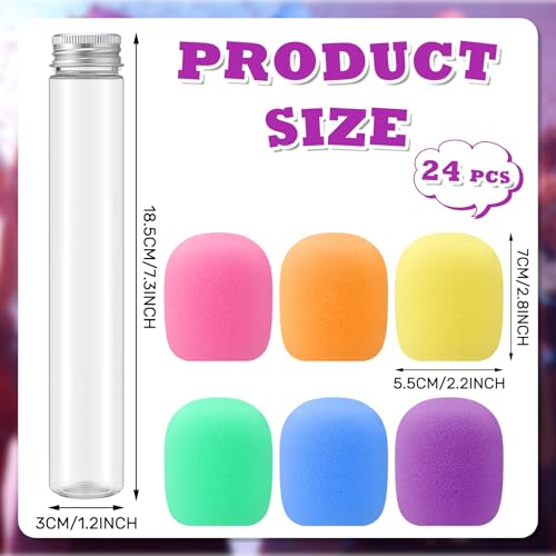 Newtay 24 Pcs Microphone Candy Tubes Kpop Themed Decor Karaoke Theme Birthday Party 10 Fake Prop Microphone Plastic Toy for Disco Singer Stage Costume Prop Candy Not Included Colorful - Image 5