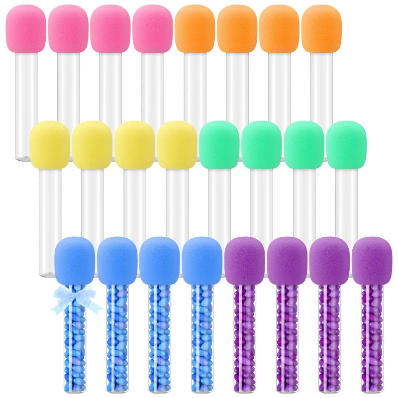 Newtay 24 Pcs Microphone Candy Tubes Kpop Themed Decor Karaoke Theme Birthday Party 10 Fake Prop Microphone Plastic Toy for Disco Singer Stage Costume Prop Candy Not Included Colorful - Image 3