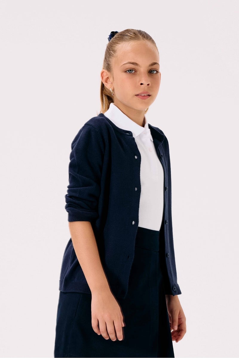 DeFacto Girl Crew Neck Button Down Knit Cardigan - Image 2
