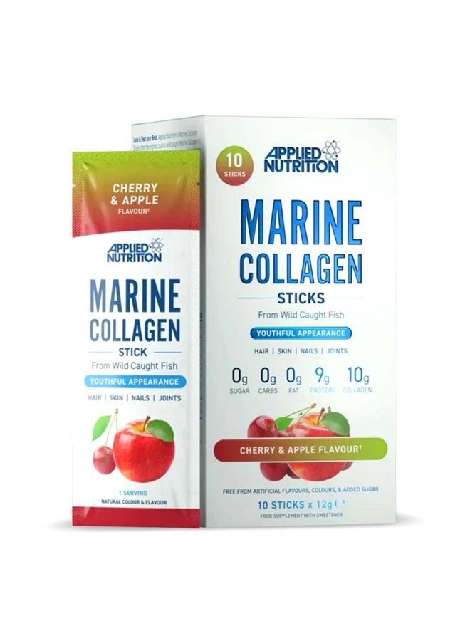 Applied Nutrition Marine Collagen Stick, Cherry & Apple – Single-serve, Vitamin C, Supports Skin, Hair, Nails, Bones & Joints - Image 1