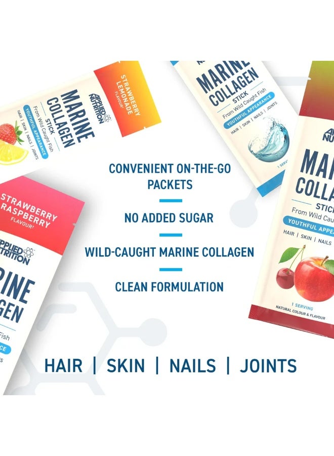 Applied Nutrition Marine Collagen Stick, Cherry & Apple – Single-serve, Vitamin C, Supports Skin, Hair, Nails, Bones & Joints - Image 2