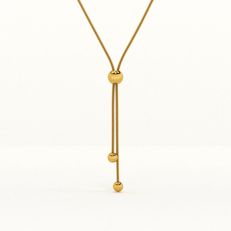 PALMONAS 18k Gold Tone Plated Wrap Lariat Necklace
 for Women - Image 1