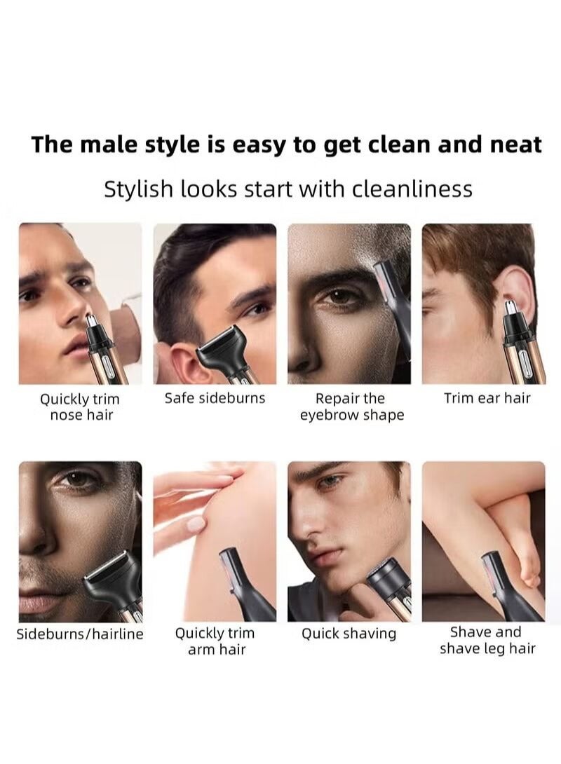 MS 4-in-1 Nose Hair Trimmer Mens Grooming Kit USB Rechargeable Hair Trimmer - Image 4