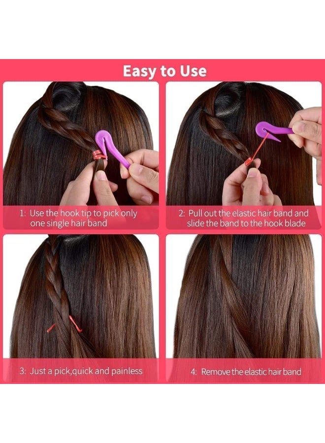 6 حزمة الشعر المطاط الشرائط إزالة القطع, مجموعة أداة ذيل الشعر, إكسسوارات الشعر القماش, صناعة ذيل الخيل, أداة القماش الفرنسية, لتصميم الشعر للأطفال الصغار, الفتيات النساء - Image 4