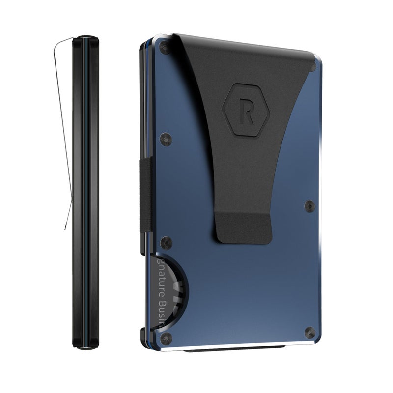 The Ridge Ridge Men's Slim Minimalist Front Pocket RFID Card Holder Wallet (Navy)  - Image 1