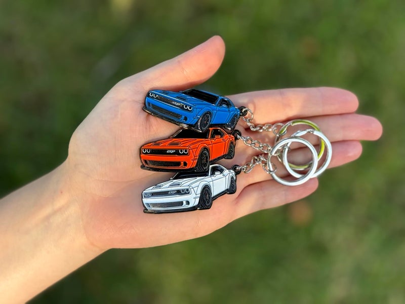 FOUR WHEEL BEAST DODGE Challenger Keychain â€“ Officially Licensed Dodge Accessories Key Chain for RT SRT Cool Toy Car Men Gift (Black) - Image 4