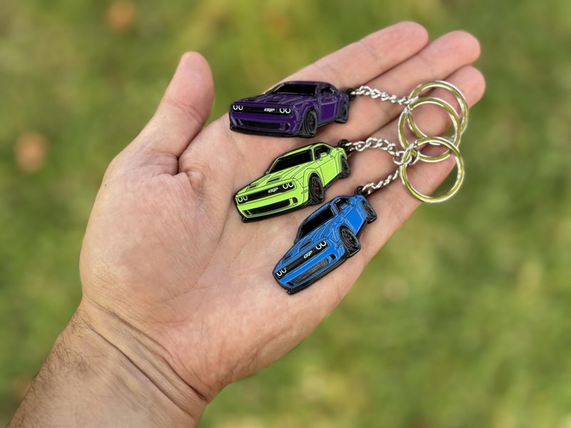FOUR WHEEL BEAST DODGE Challenger Keychain â€“ Officially Licensed Dodge Accessories Key Chain for RT SRT Cool Toy Car Men Gift (Black) - Image 5