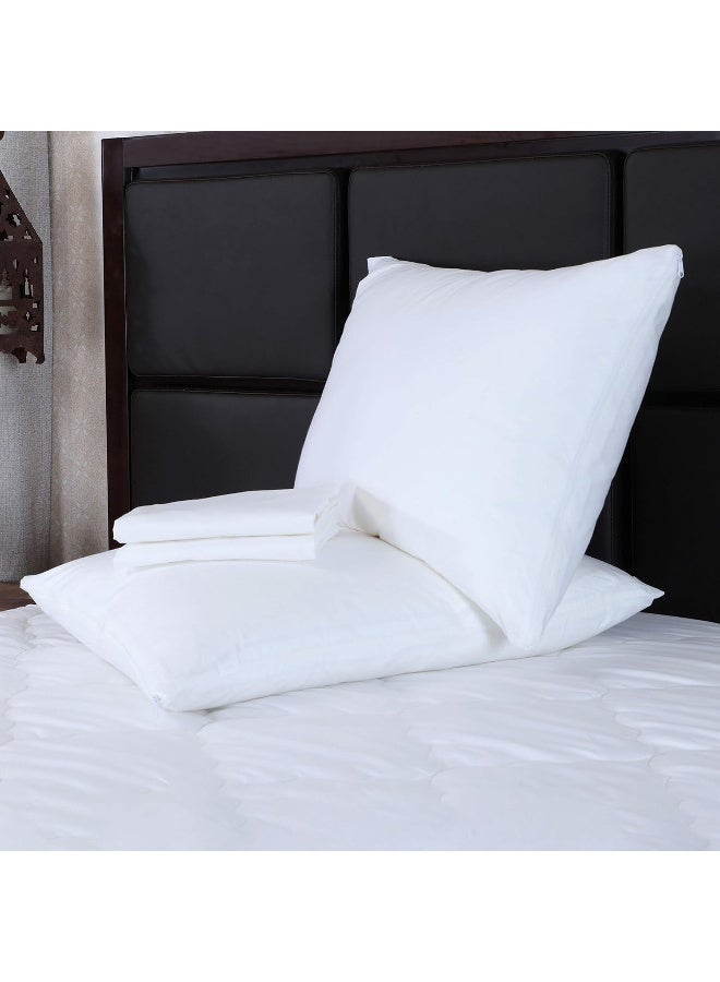 Mastertex The Grand Pillow Covers Queen Size - Poly-Cotton Pillow Protector with Zipper - Moisture Wicking, Advanced Allergy Protection Pillow Protector - Protects Pillow from Dust, Dirt, and Debris (2 Pack) - Image 4