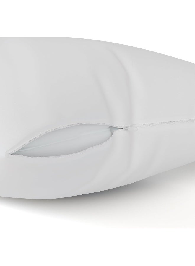 Mastertex The Grand Pillow Covers Queen Size - Poly-Cotton Pillow Protector with Zipper - Moisture Wicking, Advanced Allergy Protection Pillow Protector - Protects Pillow from Dust, Dirt, and Debris (2 Pack) - Image 3