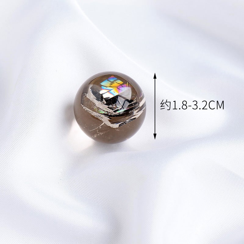 Runyangshi Natural Tea Crystal Colorful Crystal Ball Smoke Crystal Raw Stone Seven-Color Glittering Flower Seven-Star Array Feng Shui Ornament Wholesale - Image 5