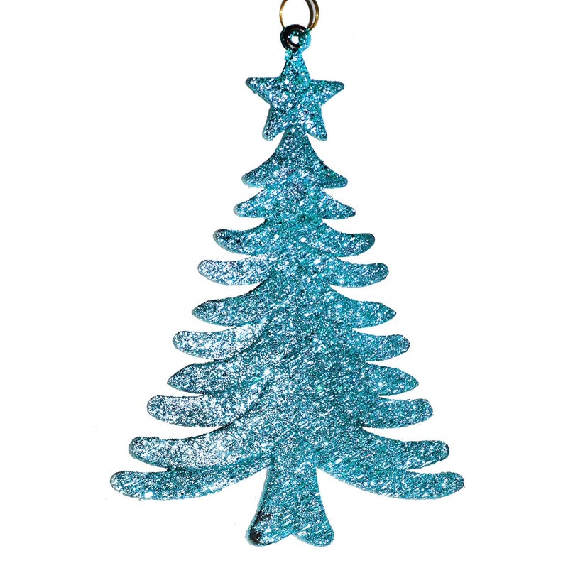 Jades Christmas Decorative 3D Glitter Hanging Bell Set of 2 Blue - Image 4