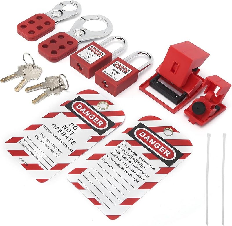 6 حقيبة مجموعة قفل وعلامة مع قفل أمان قابل للحمل صندوق أدوات كهربائية - Image 2